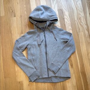 Gray Hooded Zip-Up Jacket